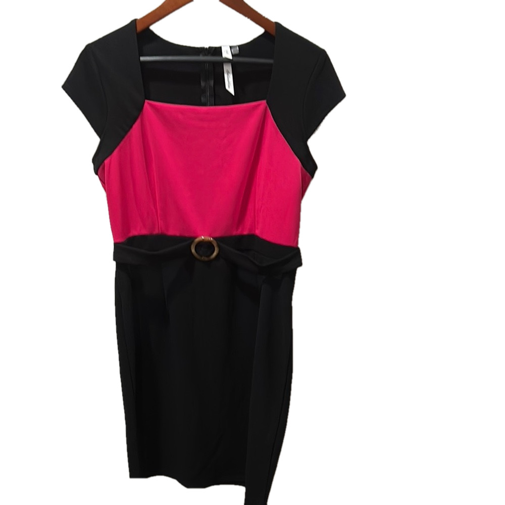 NY collection Elegant Pink and Black Dress size 8 GUC… - Picture 4 of 12